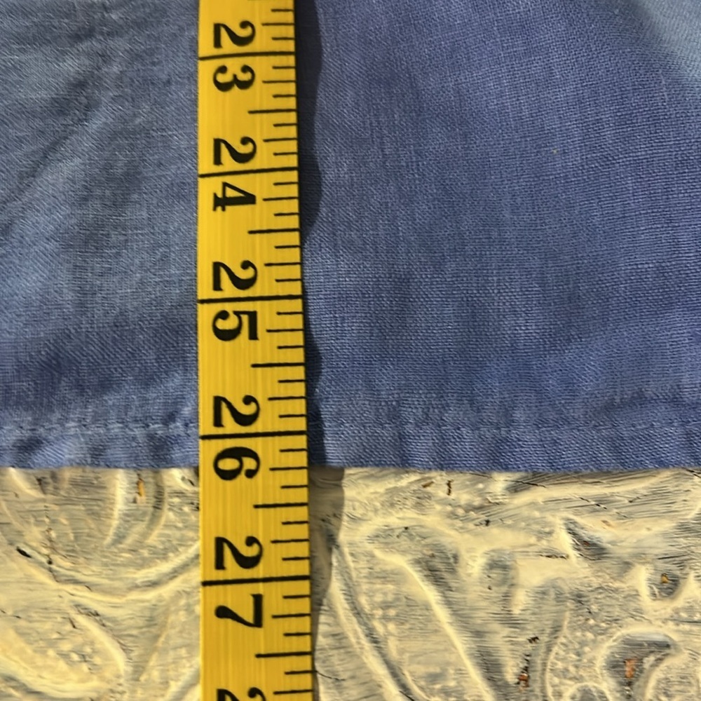 Brin D’ete Women's 100% Linen Top Periwinkle Blue XXL 3/4 Bell Sleeves Pockets - Picture 9 of 10